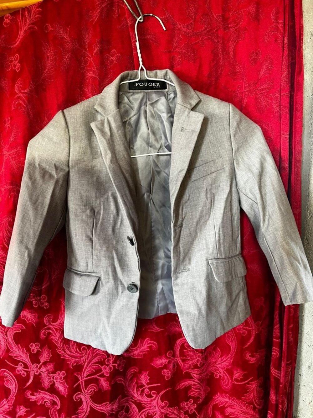 Fouger U.S.A. Boys Light Gray Formal Suit Blazer Jacket - Size 4T